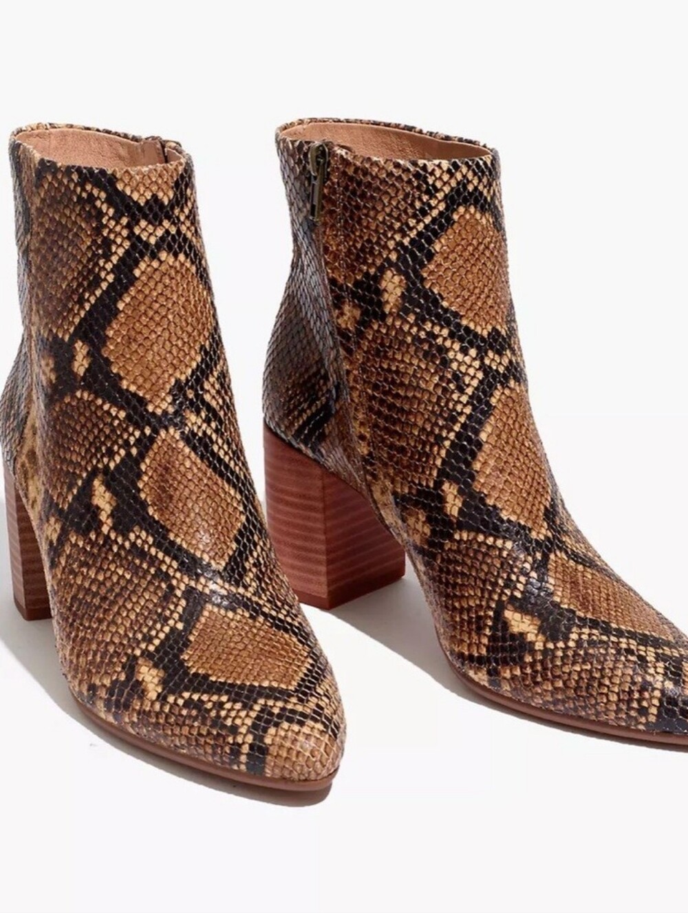 Madewell "The Fiona" Bootie in Wood Ash Multi Snake 🐍✨ Size 6.5